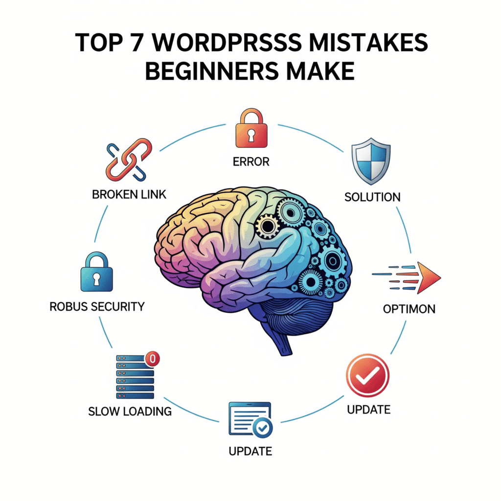 🧠 Top 7 WordPress Mistakes Beginners Make (And How to Avoid Them!)
